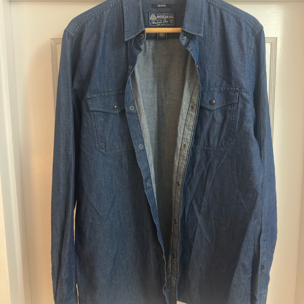 American Rag Dark Blue Denim Shirt Jacket